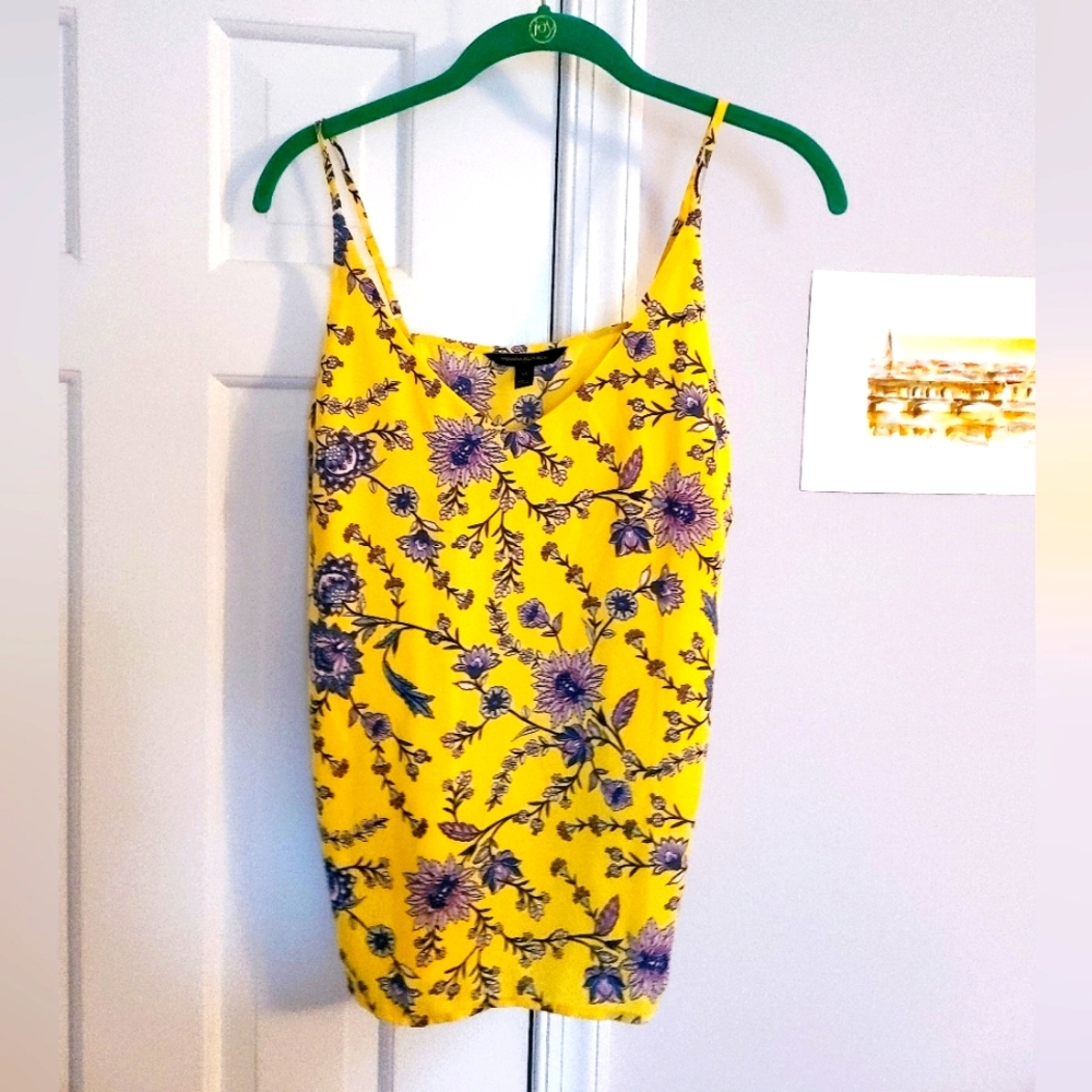 Yellow and blue floral work camisole